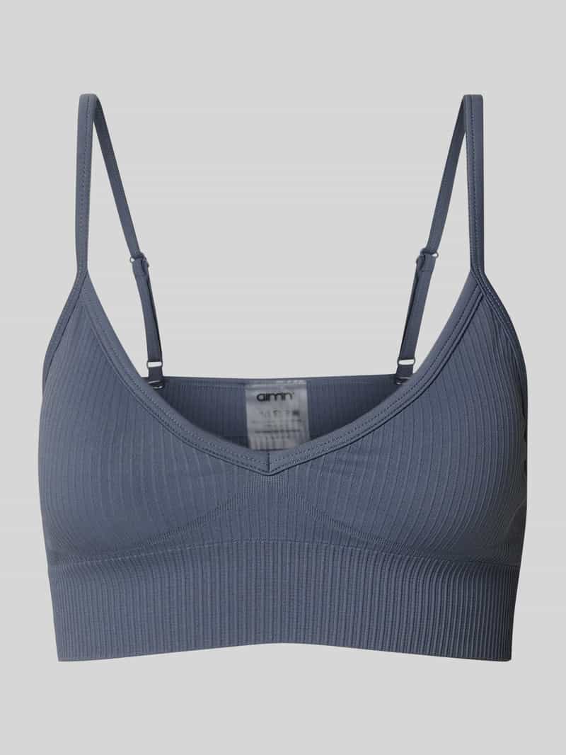 AIMN Bustier in riblook model 'Ribbed Seamless Deep Cut'