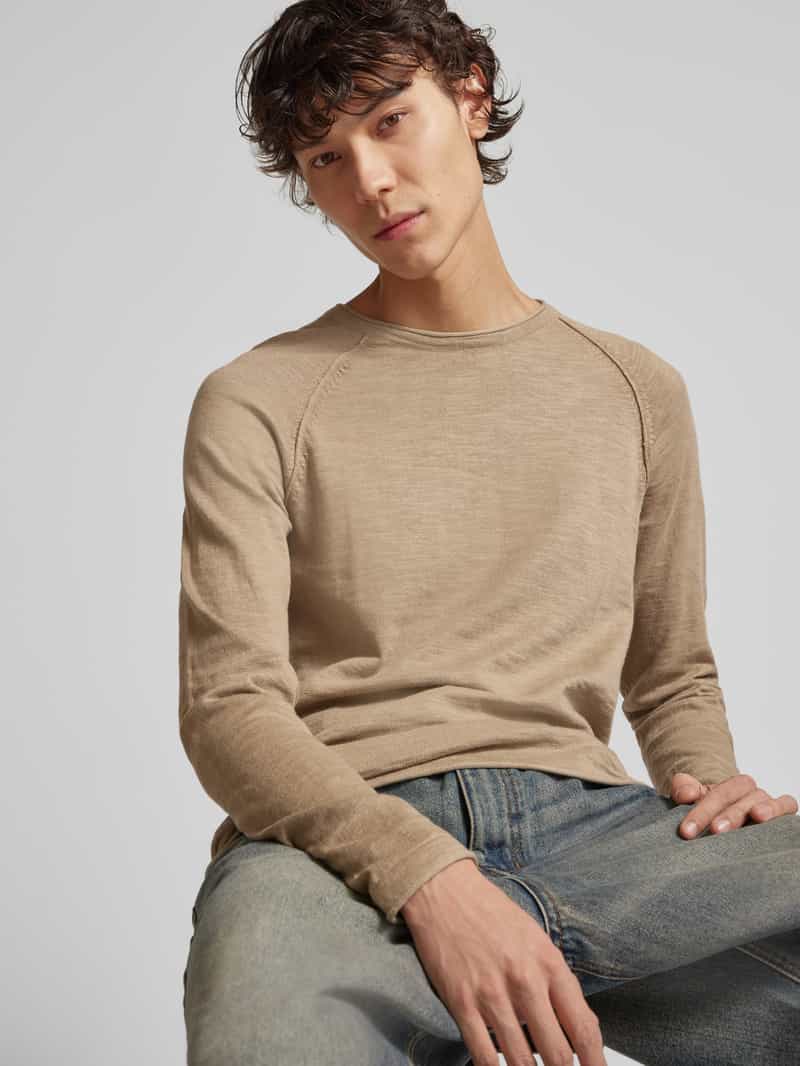 jack & jones Shirt met lange mouwen en geribde ronde hals model 'BREEZE'