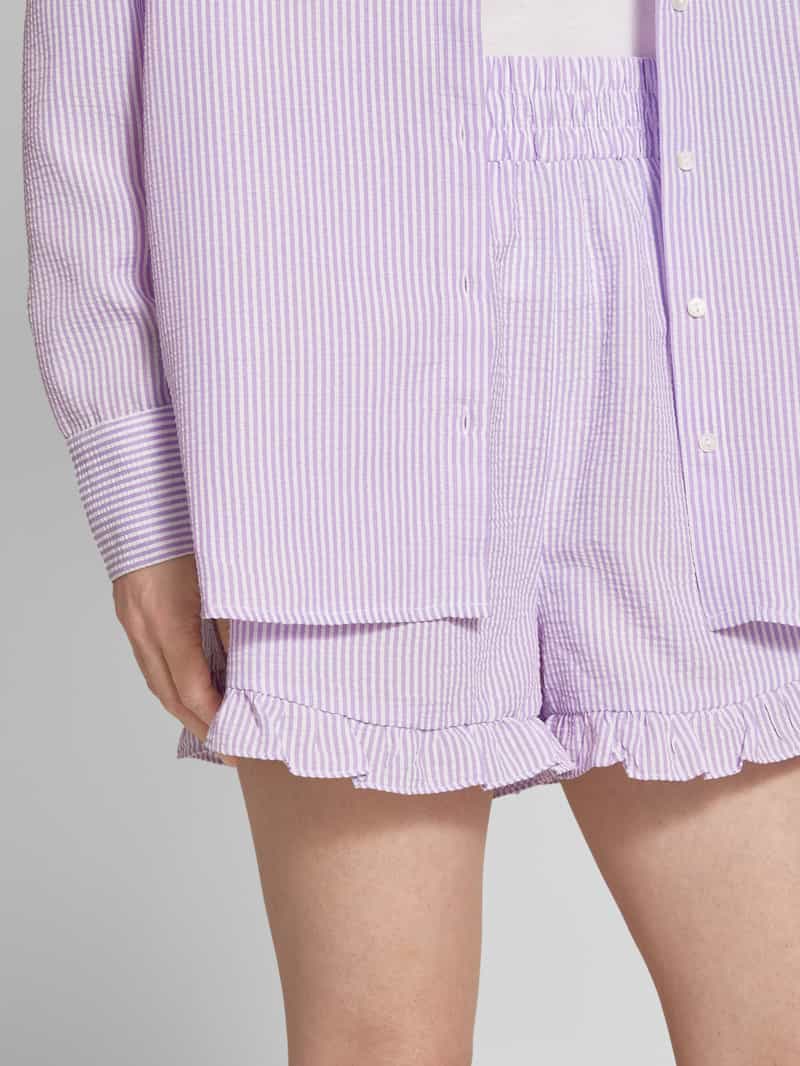 A-view Relaxed fit korte broek met structuurmotief model 'Sonja'