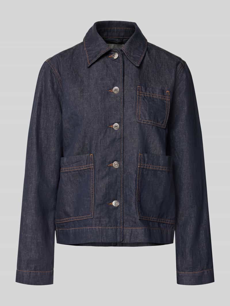 Marc O'Polo Regular fit jeansjack van een mix van katoen en linnen