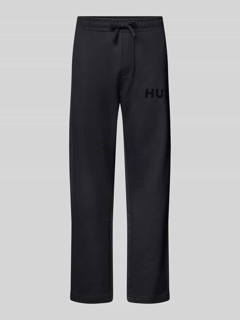 HUGO Straight leg sweatpants met labelprint model 'Dumrulo'