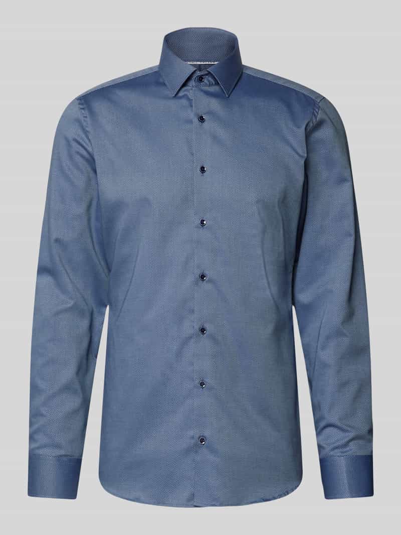 Eterna Slim fit zakelijk overhemd met effen structuur