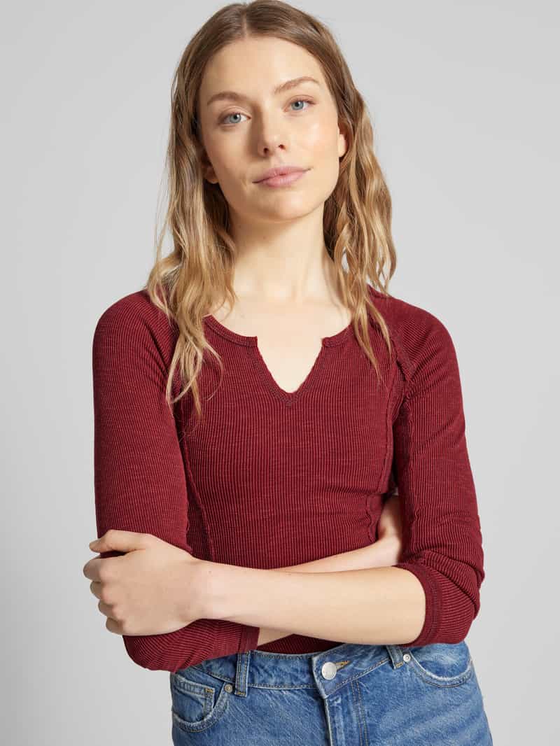 Guess Jeans Kort shirt met lange mouwen en V-hals