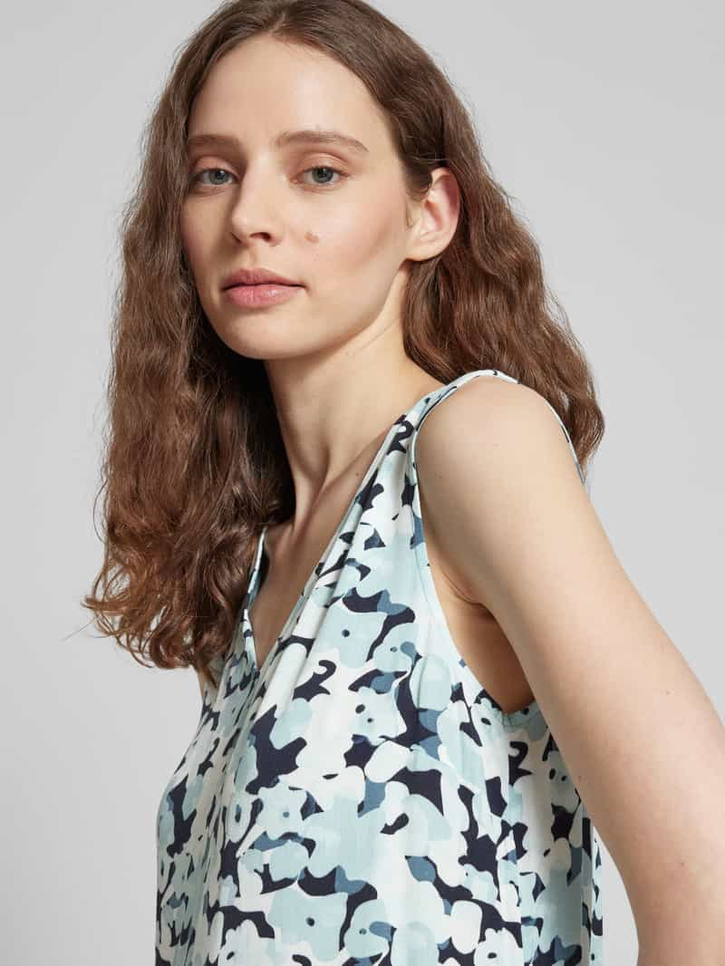 Tom Tailor Mini-jurk van viscose met bloemenmotief en V-hals