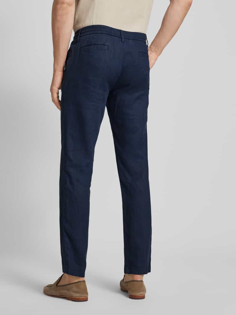 Spodnie o kroju tapered fit z lnu model ‘LOUIS’