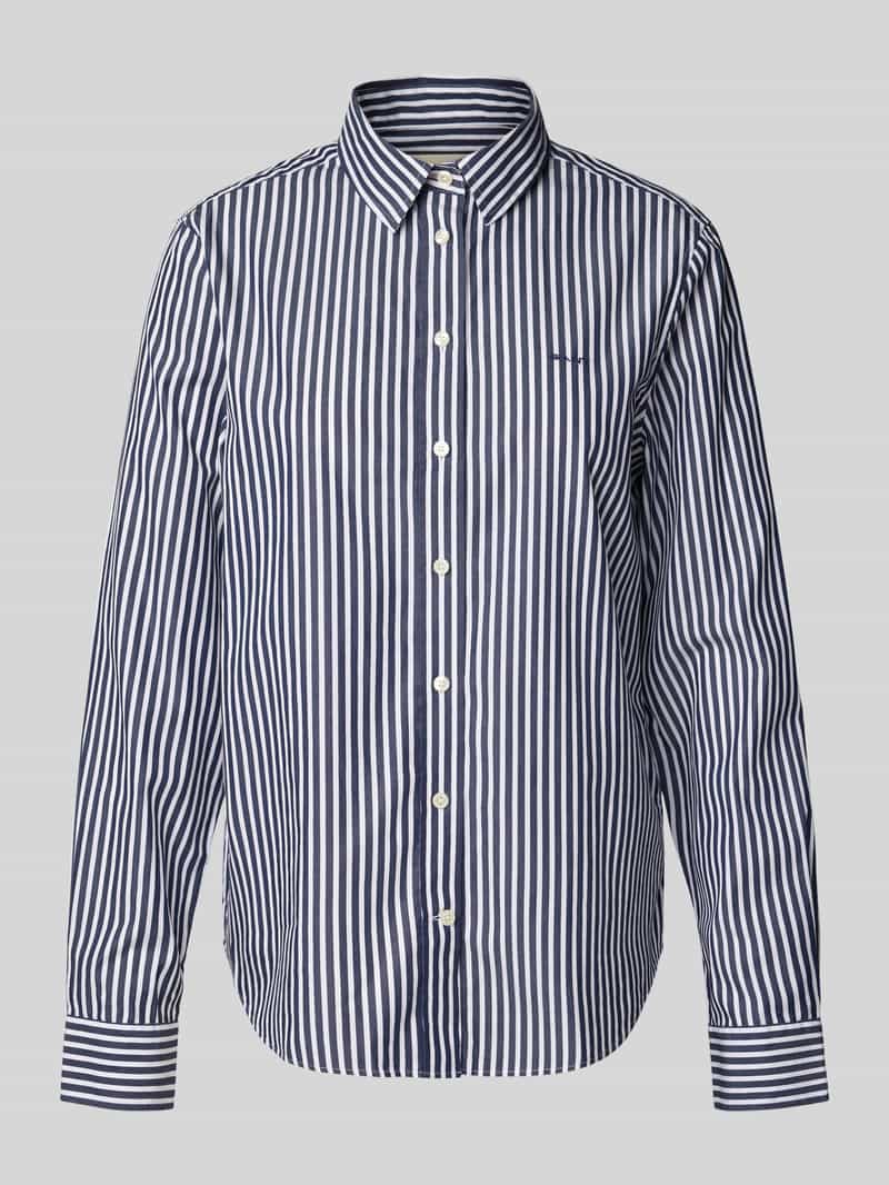 Gant Overhemdblouse REG POPLIN STRIPED SHIRT met een klein geborduurd logo op de borst