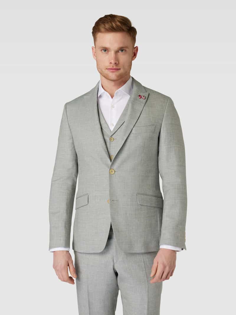 -knoops colbert in lindegroen met linnen ATELIER TORINO