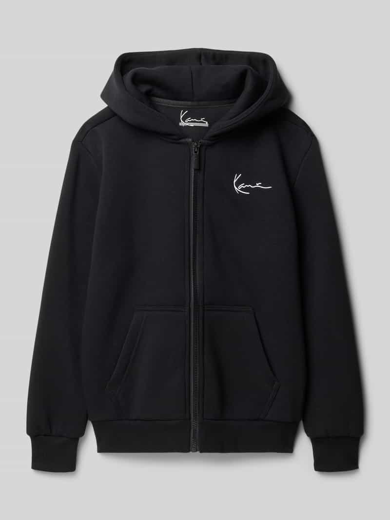 Karl Kani Regular fit sweatjack van katoenmix met ritssluiting