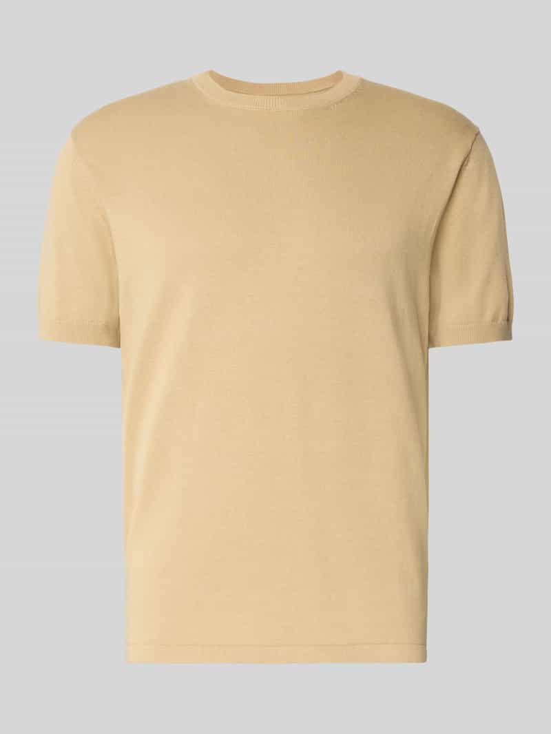 Christian Berg Men T-shirt met geribde ronde hals