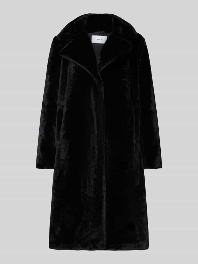 Vila Regular fit lange jas van imitatiebont model 'Emmela'