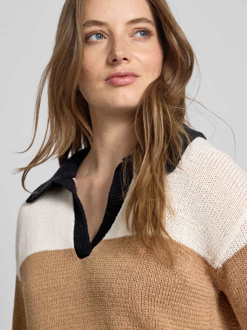 Oui Gebreide pullover met V-hals