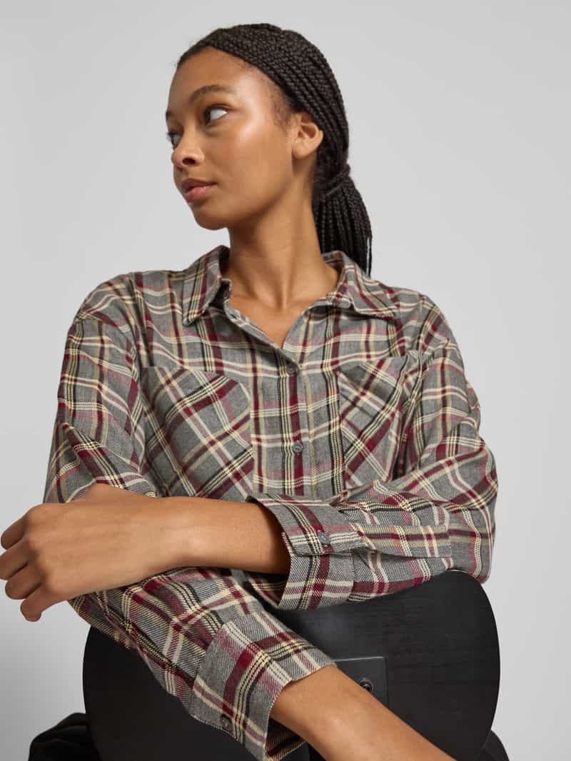 Only Korte overhemdblouse van pure viscose model 'RILEY LIFE'