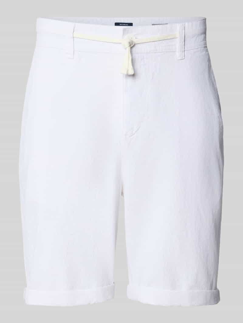 MCNEAL Regular fit korte linnen broek met tunnelkoord