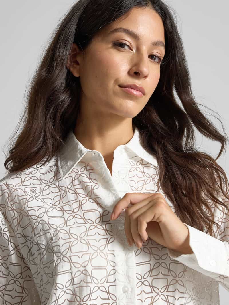 HUGO Oversized blouse van viscosemix model 'THE OVERSIZE SHIRT'