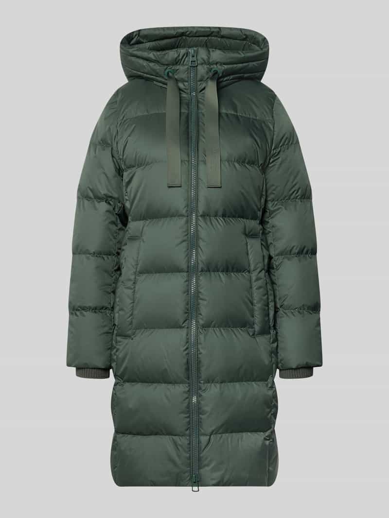 Regular fit lange donsjas met labelprint