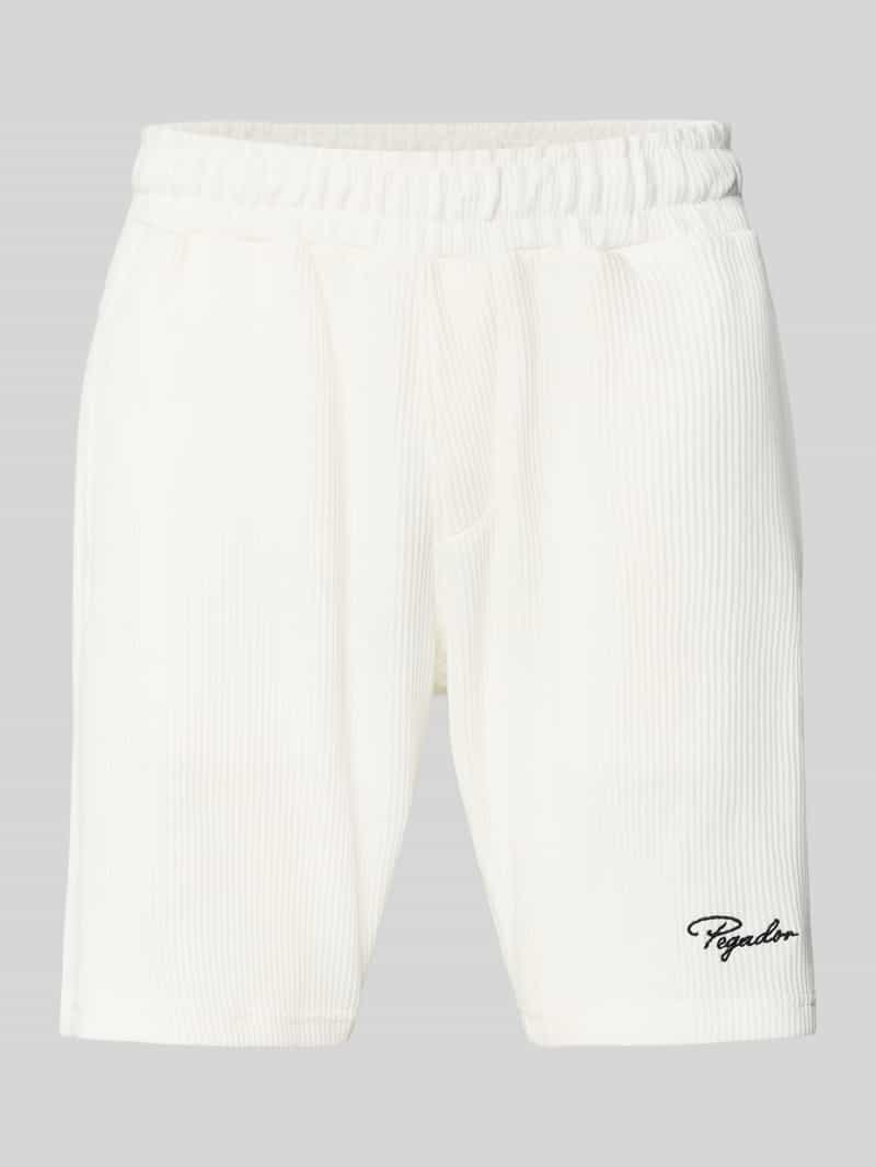 Pegador Korte broek in riblook met labelstitching model 'SIGNAR'