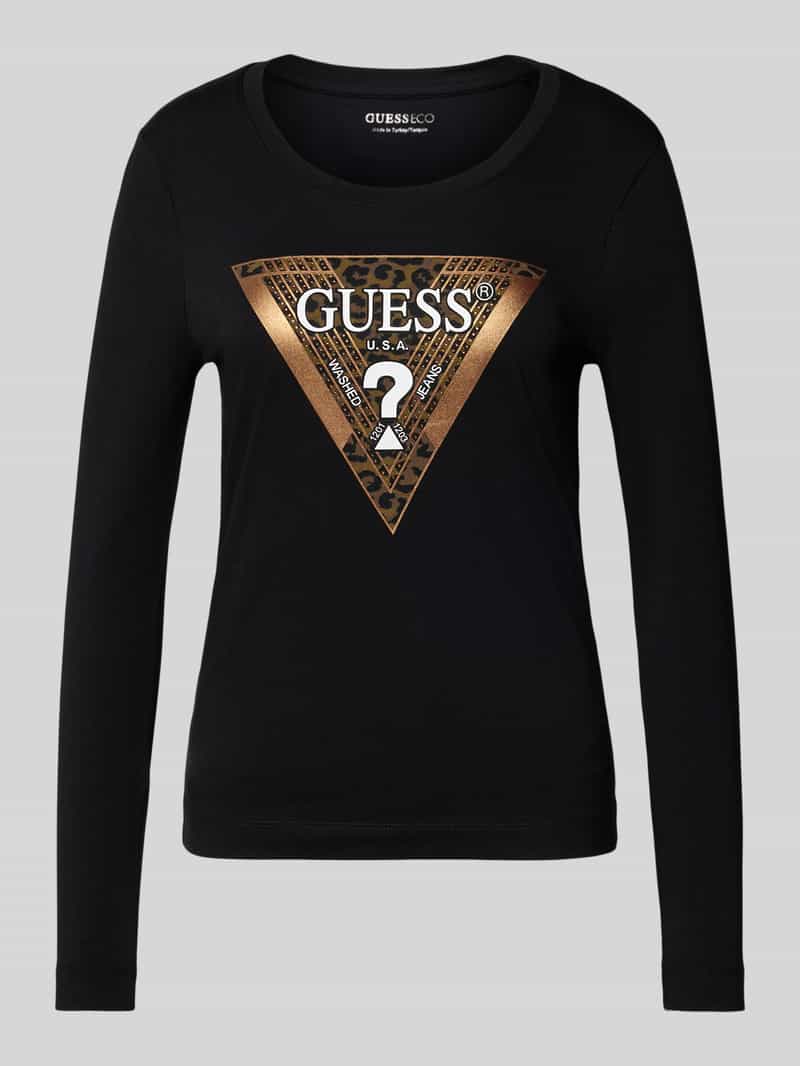 Guess Shirt met lange mouwen en labelprint