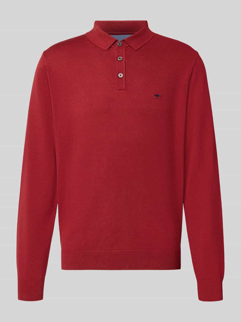 FYNCH-HATTON Gebreide pullover met polokraag en knoopsluiting