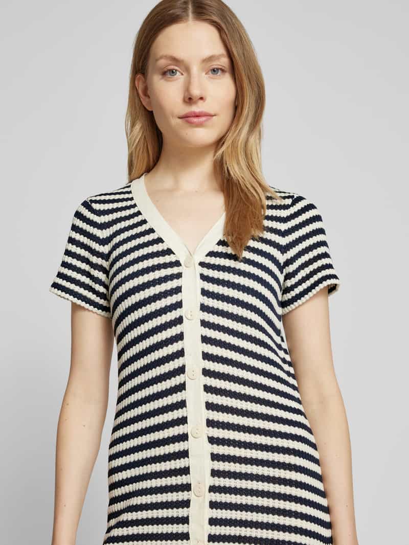 Ichi Gebreide jurk met V-hals model 'LORIANNA'