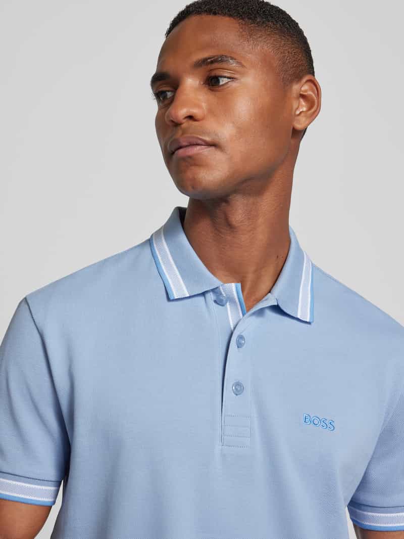 BOSS Green Regular fit poloshirt met labelstitching model 'PADDY'