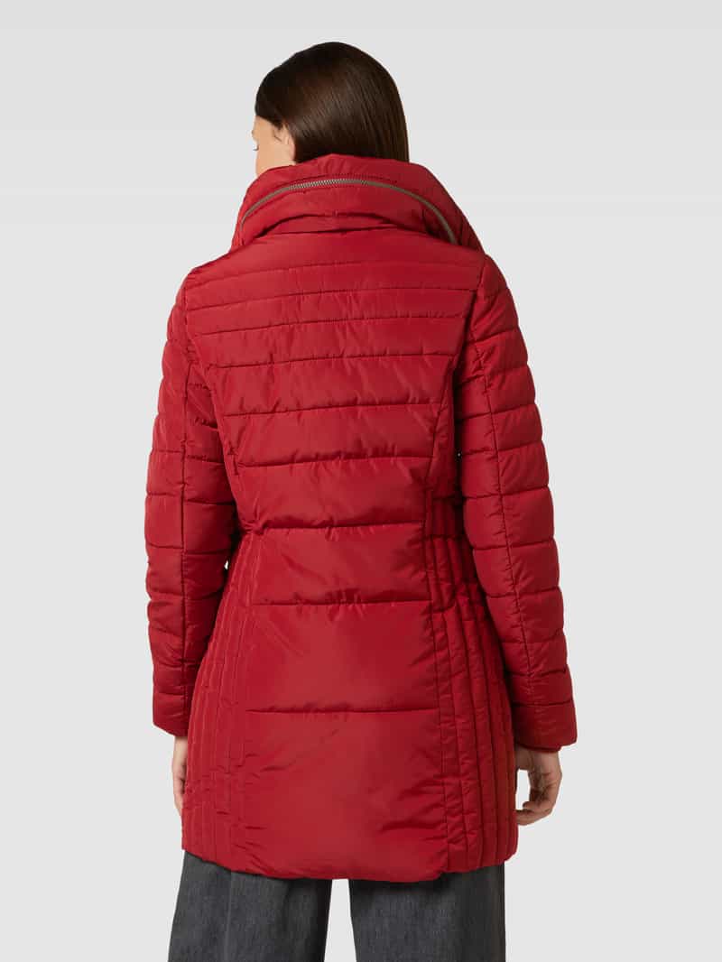 Gewatteerde lange jas met afneembare capuchon, model 'Nina' Soyaconcept