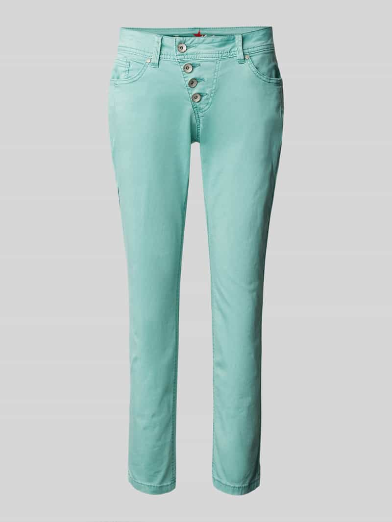 Buena Vista Slim fit broek met asymmetrische knoopsluiting model 'Florida'