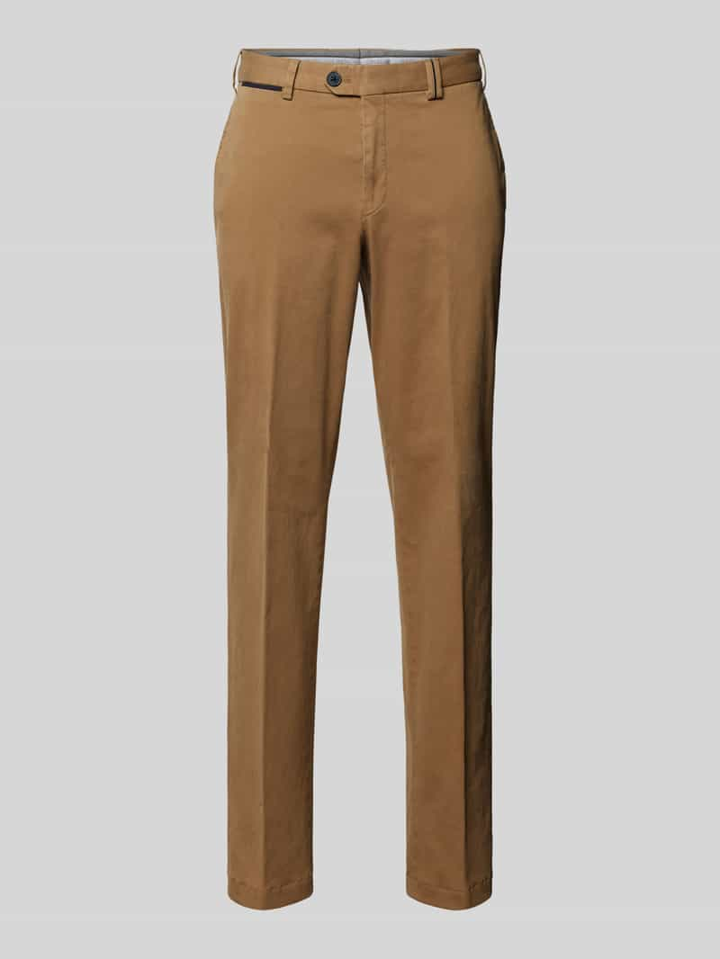 Hiltl Slim fit chino met persplooien, model 'PEAKER'