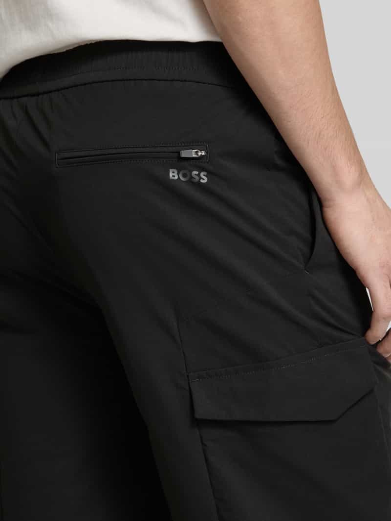 BOSS Green Regular fit korte cargobroek met elastische band model 'Urbanex'