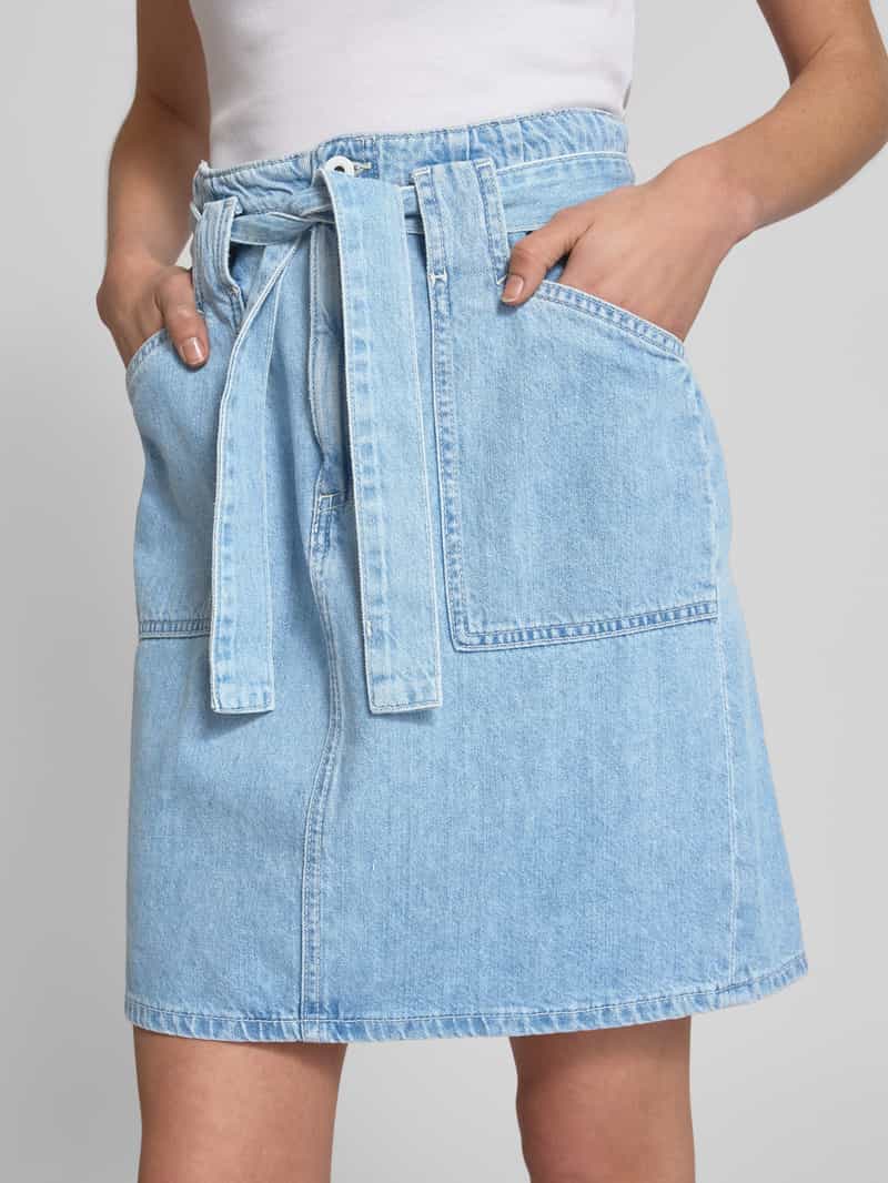 mustang Knielange jeansrok met strikceintuur model 'Style Blossom'