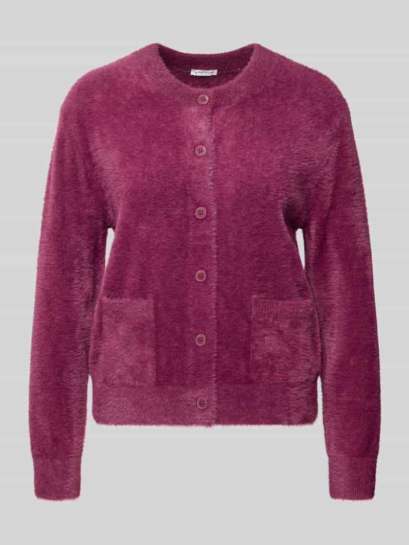 Tom Tailor Regular fit gebreid jack in de look van imitatiebont
