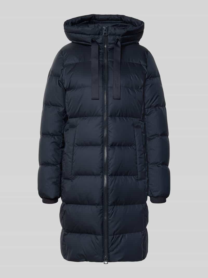 Regular fit lange donsjas met labelprint