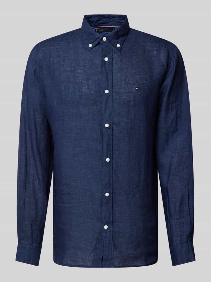 Tommy Hilfiger Regular fit linnen overhemd met button-downkraag