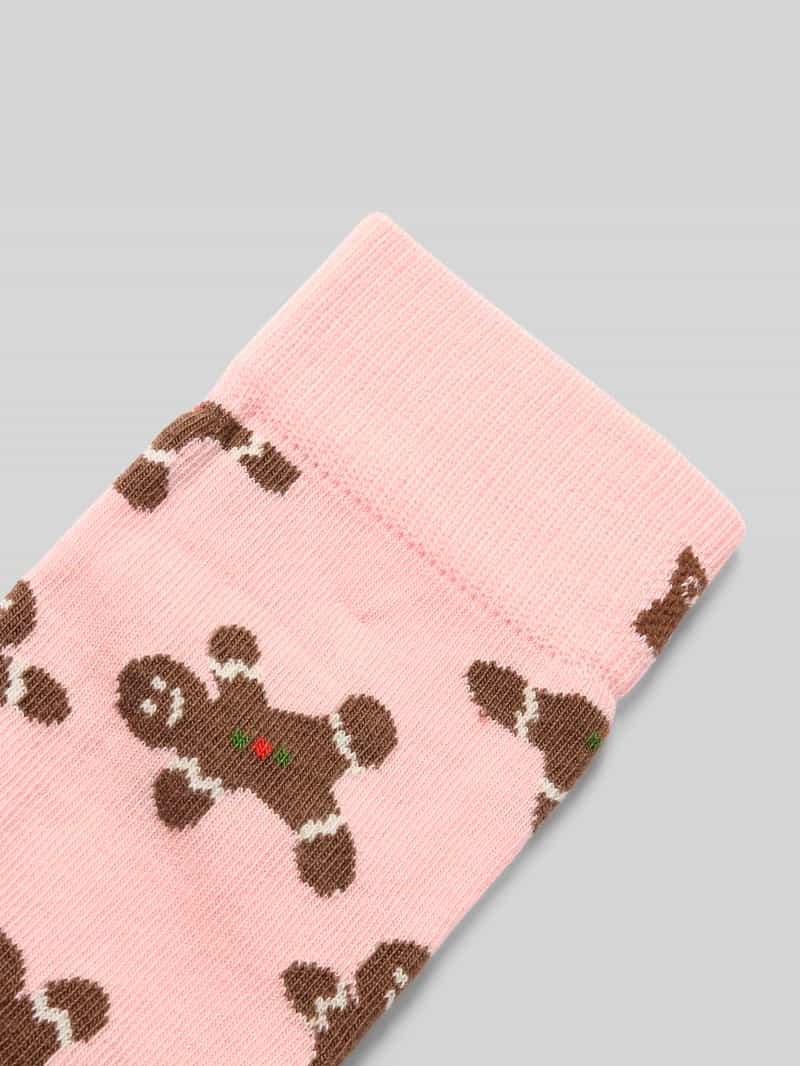 Happy Socks Regular fit sokken met motiefstitching model 'Gingerbread Man'