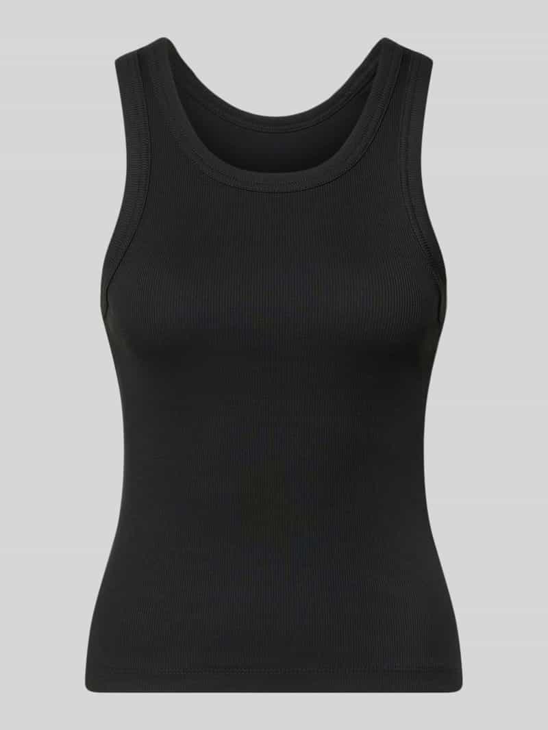 slim fit tanktop van mix van biologisch katoen model 'VAL'