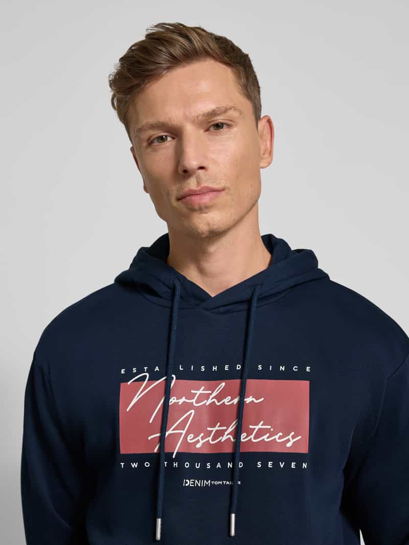 Tom Tailor Denim Regular fit hoodie van katoenmix