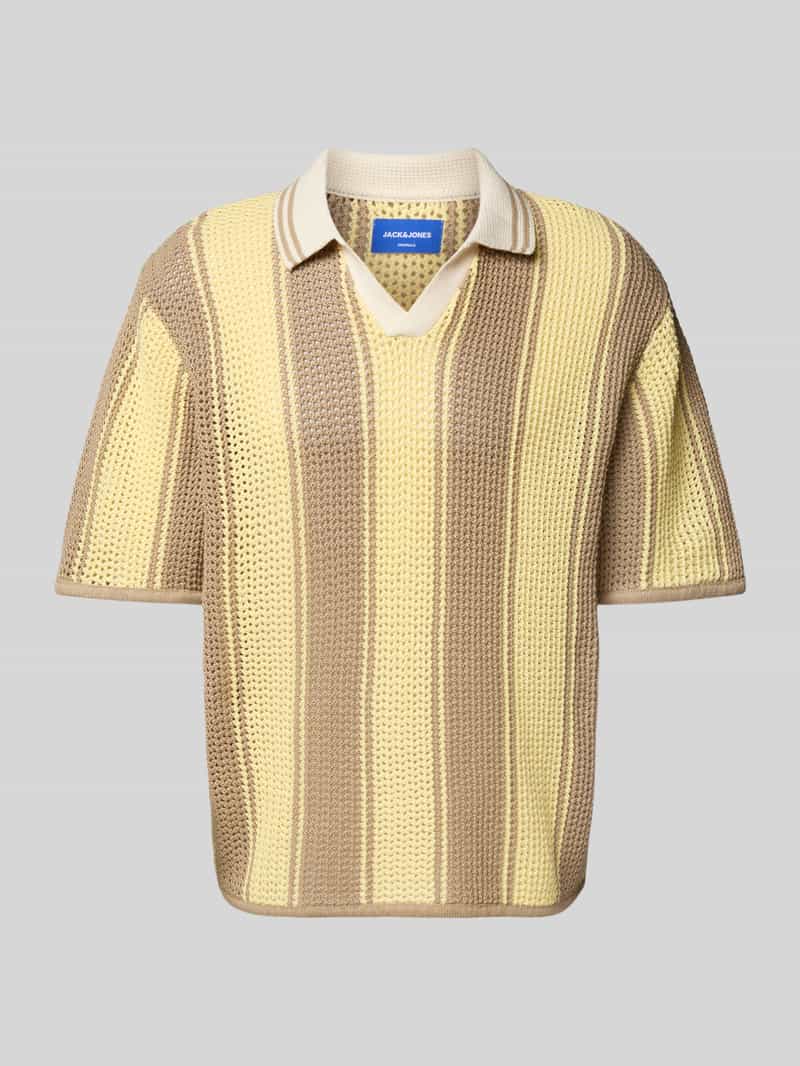 Gebreid shirt met polokraag, model 'ACAPULCO'