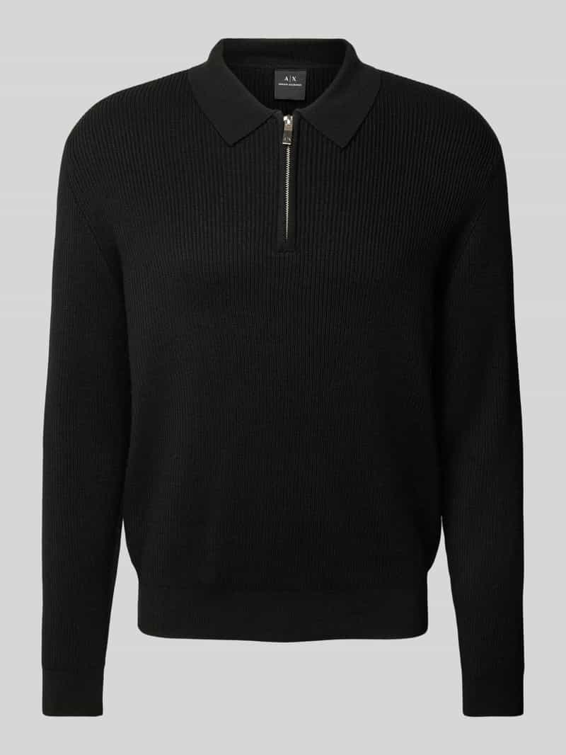 Armani Exchange Gebreide pullover met platte kraag