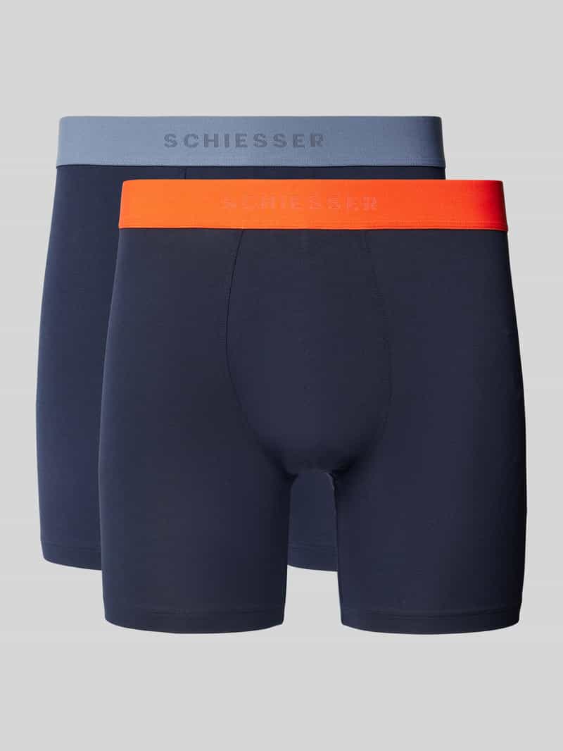 Schiesser Boxershort met elastische logo in band in een set van 2 stuks