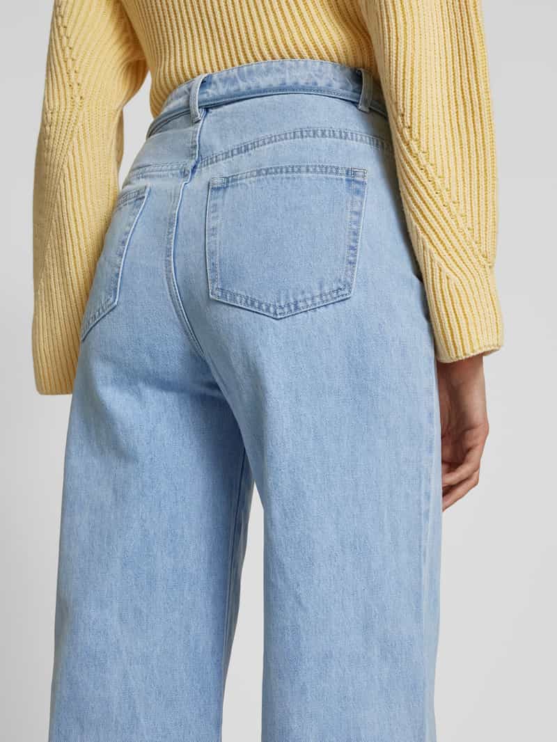 moves Wide leg jeans met strikceintuur model 'Adanna'
