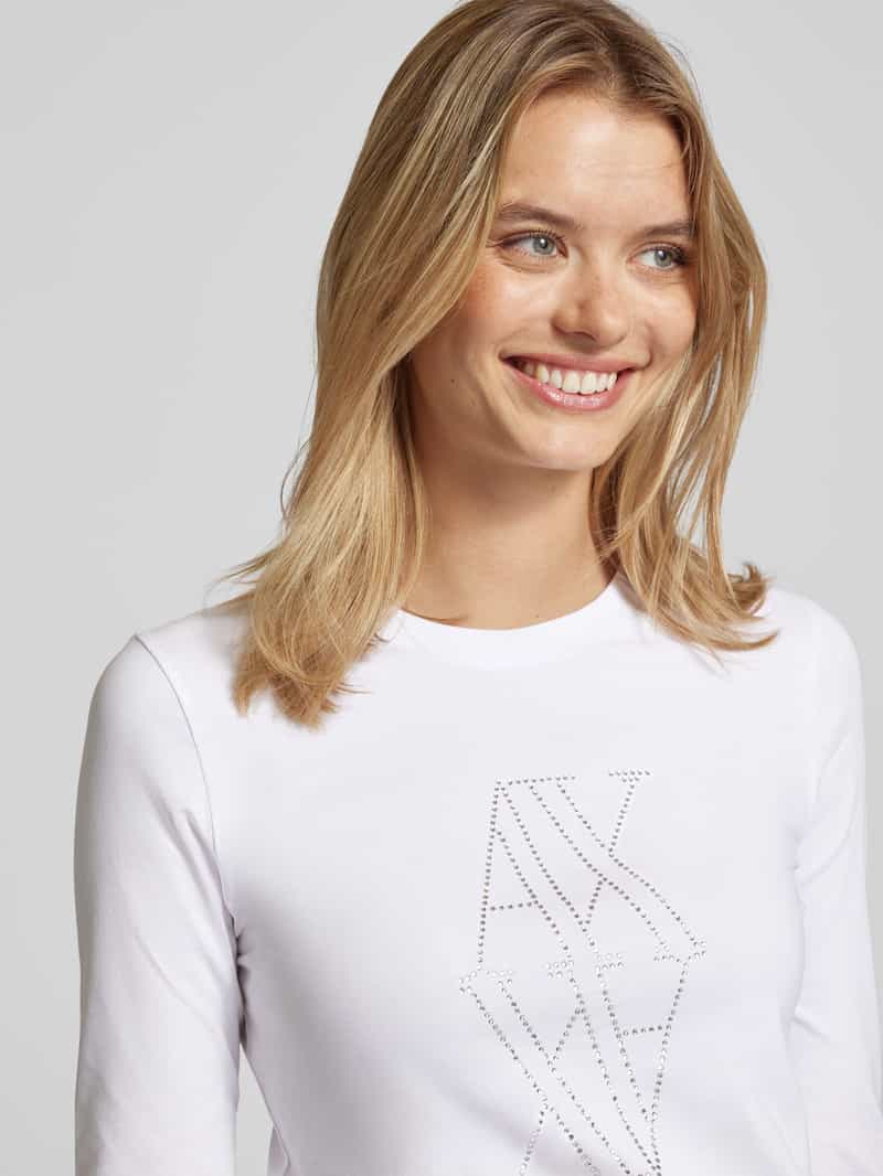 Armani Exchange Shirt met lange mouwen en strass-steentjes