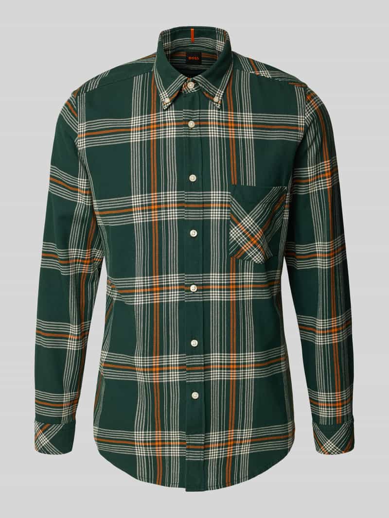 Boss Orange Regular fit vrijetijdsoverhemd met button-downkraag model 'Rickert