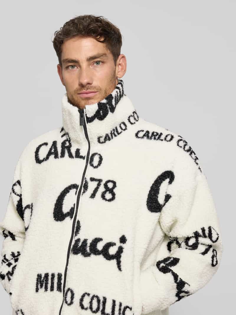 carlo colucci Oversized fleecejack met ritssluiting