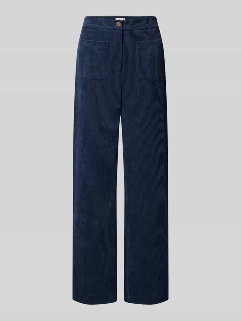 Ichi relaxed fit corduroy broek met stretch model 'KATE'