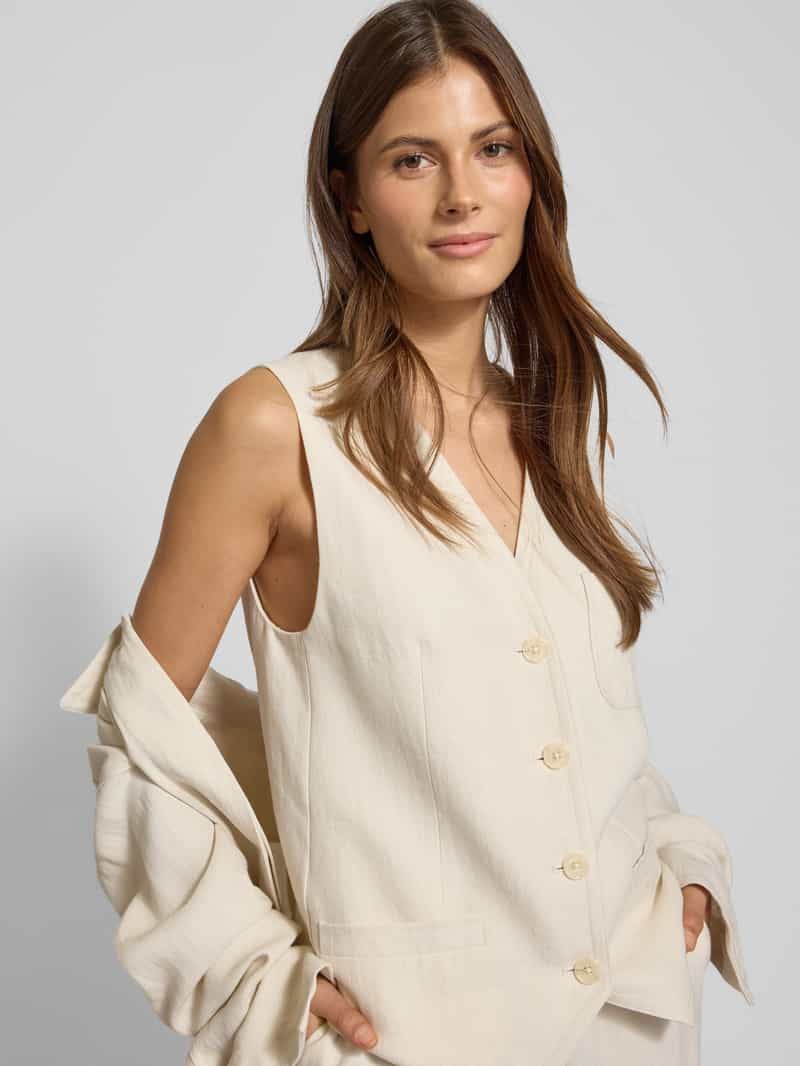 Marc O'Polo Regular fit gilet in een mix van linnen en viscose