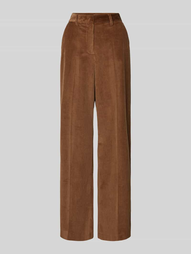 Weekend Max Mara Straight fit corduroy broek van zuiver katoen met steekzakken opzij, model 'TANIA'