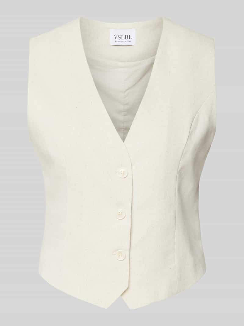 VILLA SOPHIE Linnen gilet met V-hals model 'ELLA'