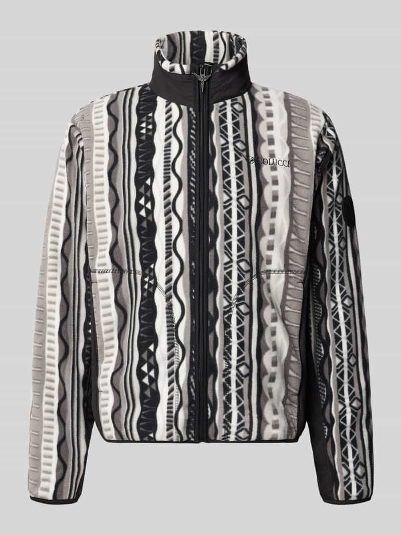 Regular Fit fleecejack met opstaande kraag model 'SIGNATURE'