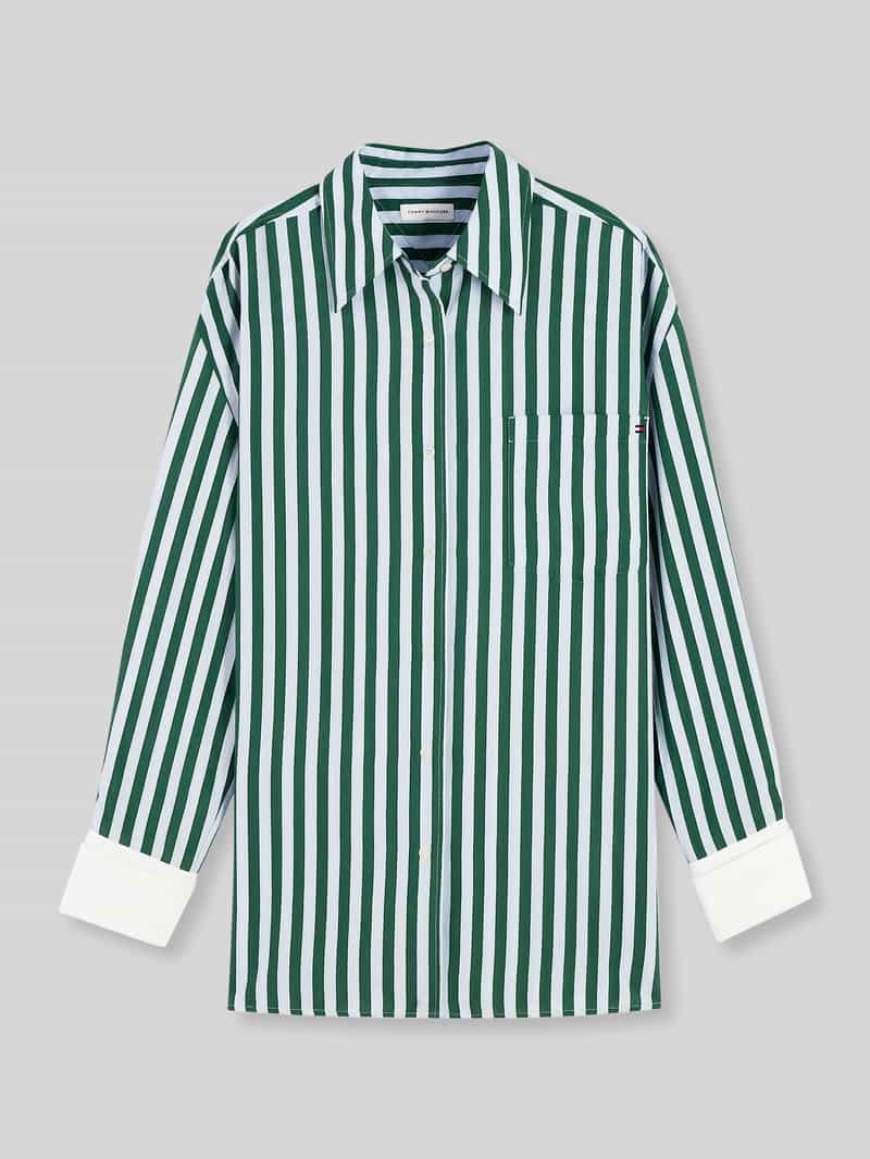 Tommy Hilfiger blouse met lange mouwen met viscose en nylonmix