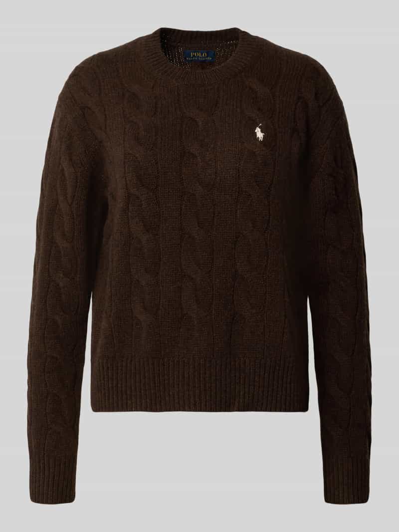 Polo Ralph Lauren Gebreide pullover met kabelpatroon en ronde hals