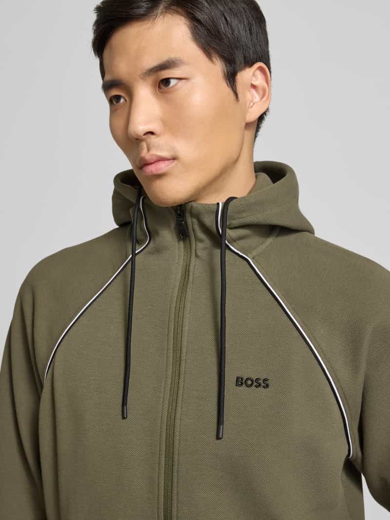 BOSS Green Regular fit sweatjack van katoenmix